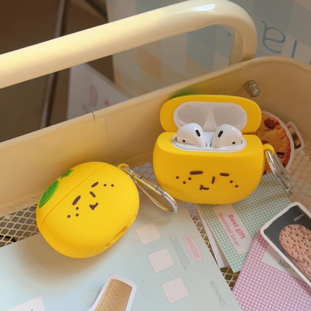 Cute yukio orange head AirPods apple pro bluetooth headset case 1/1/1 generation cartoon protective case