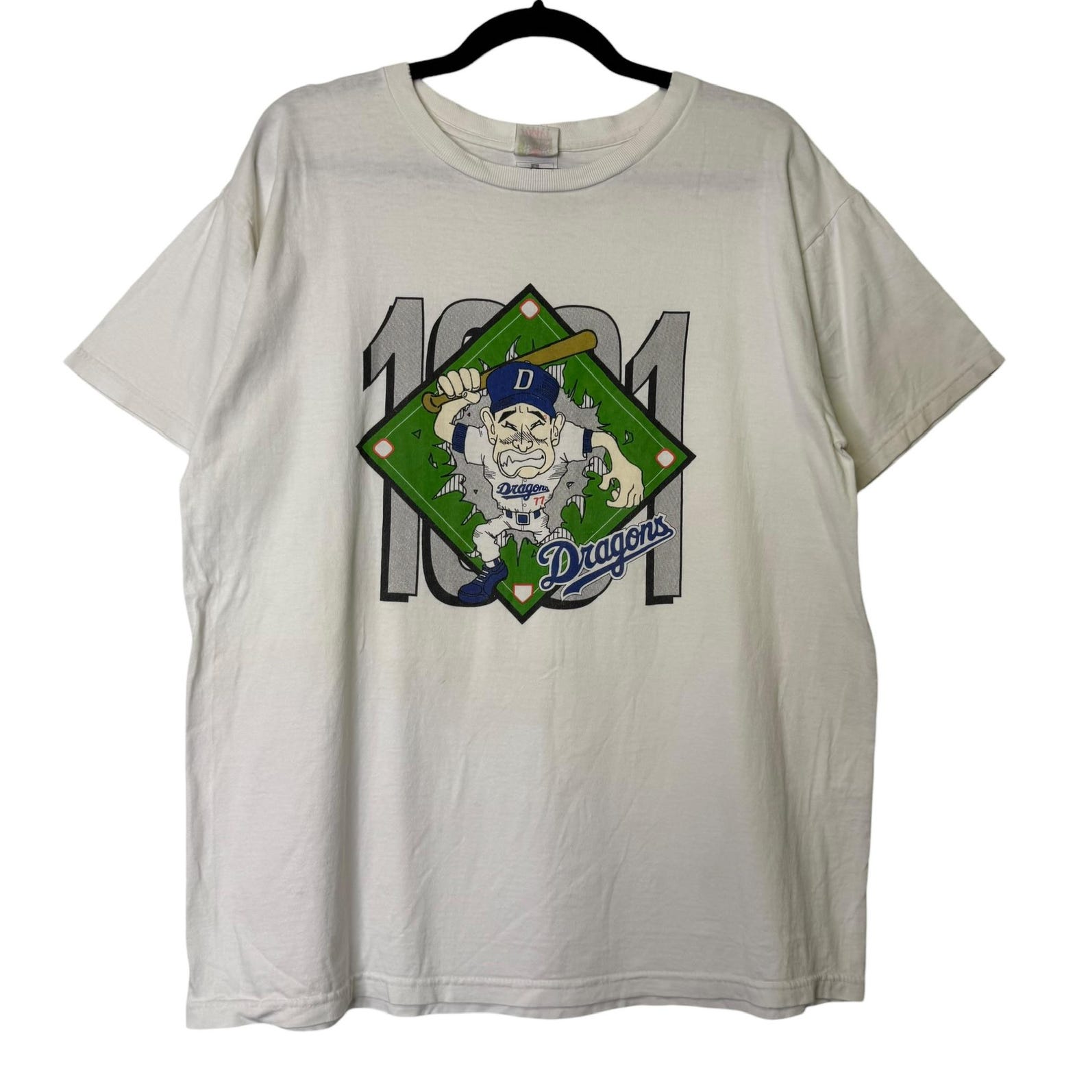 90 s Senichi Hoshino Chunichi Dragons T shirt Sz L (B1642) M