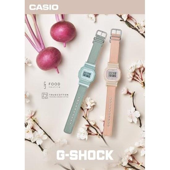 Casio Wristwatch G-Shock Domestic Genuine Product Web Exclusive Mid-size Model FOOD TEXTILE Material Cross Band Biomass Plastic Adopted Mens Pale Pink