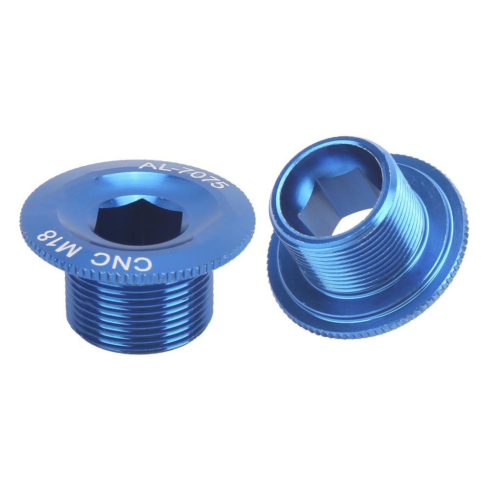4PCS Blue Bike Crank Arm Bolts M18 Crank Screw Cap Durable Bicycle Crank Fixing Bolts  Bike
