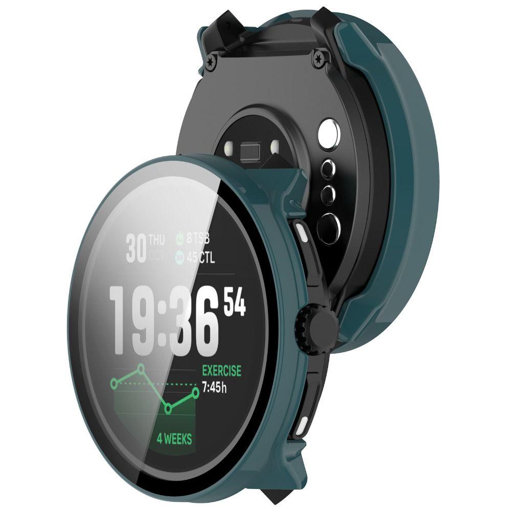 PC+Tempered Protective Case Full Coverage Hard Screen Protector Anti-Scratch Cover Shell for Suunto Race 2