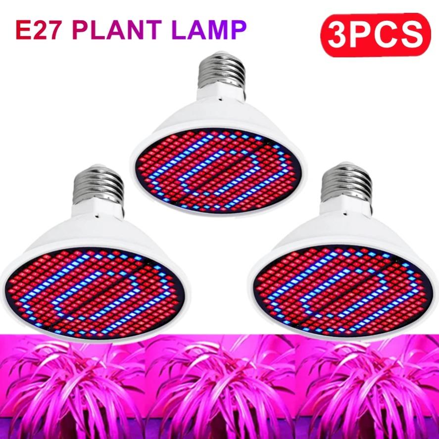 1~3PCS LED Plant Lamp E27 Plant Growth Lamp and Blue Full Spectrum Indoor Planting Multi-specification Lamp Beads Lighting Light