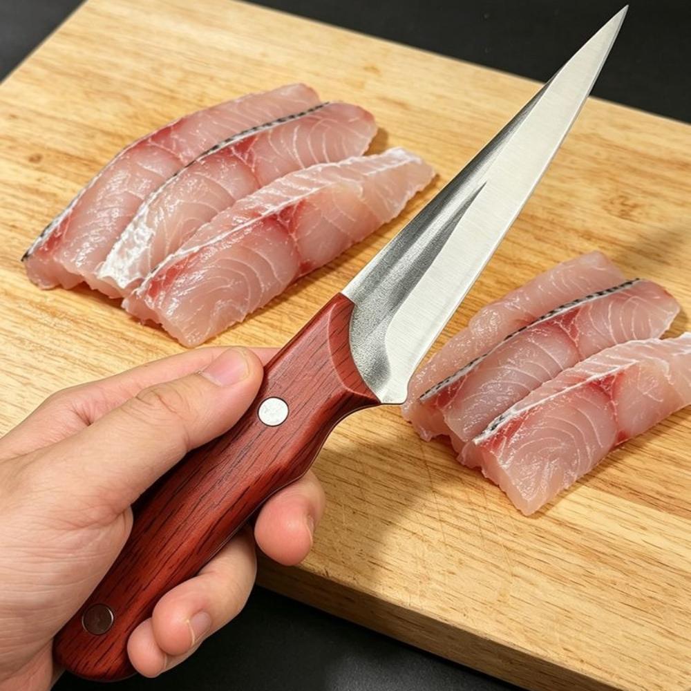 Professional Boning Knife, Ultra Sharp Stainless Steel Curved Blade Kitchen Knife for Meat, Poultry, Fish Deboning & Trimming