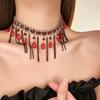 Collarbone Chain Tassel Beads Necklace Gothic Clavicle Chain Sweet Beaded Choker  Gift