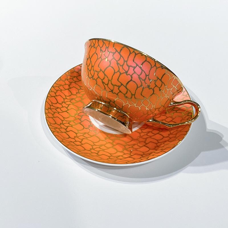 Vergoldetes Premium Knochenporzellan Kaffeetasse & Untertasse - Retro, Exquisit, Hochwertiges Geschenkset für den Hausgebrauch