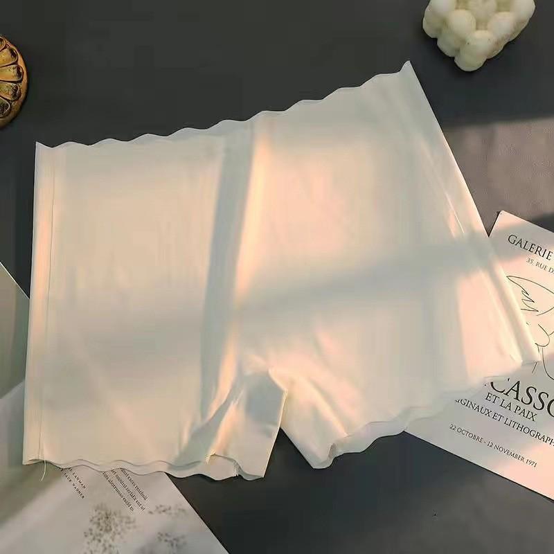 Women's Breathable Seamless Safety Pants, Mid-Waist, Pure Cotton Crotch, Korean Style, Solid Color, Anti-Exposure Underwear.