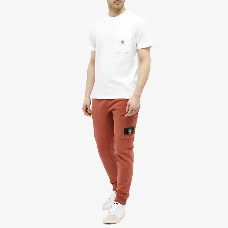 Stone Island Compass Pattern Pocket Short Sleeve T-Shirt Men Tops White MO741521957-V0001