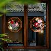 Pvc Chinese Flower And Bird Static Window Sticker Classical Screen Decoration Sticker Store Living Room Glass Door Beautification Film