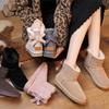 New leather snow boots women's fur integrated fleece thickened non-slip cotton shoes outdoor women's shoes