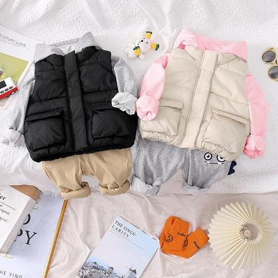 Children's Lamb Fleece Vest Boys and Girls Baby Thick Warm Down Cotton Vest  Autumn and Winter Outdoor Wear Vest