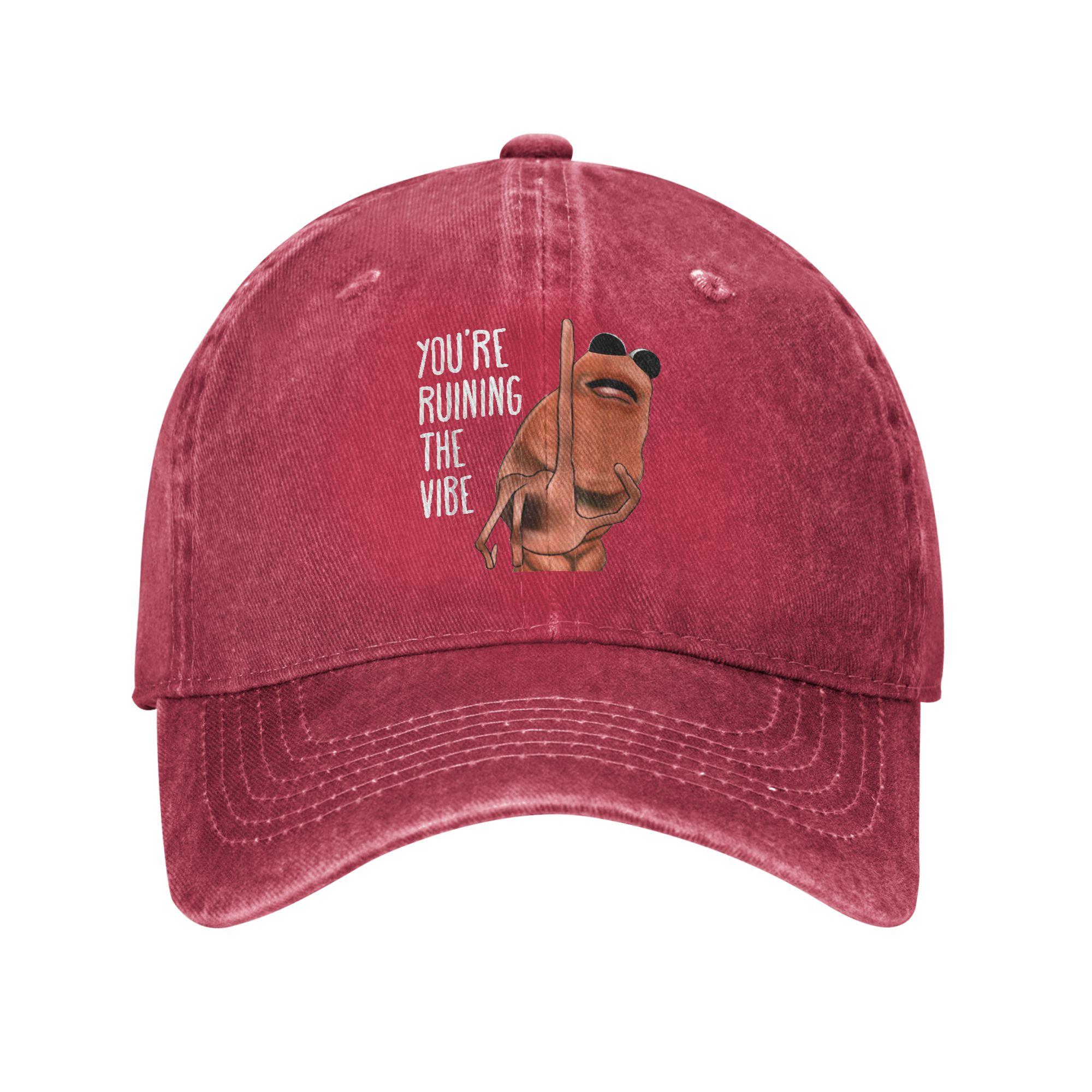 Marcus The Worm You re Ruining The Vibe Baseball Caps Classic Distressed Denim Sun Cap Outdoor All Seasons Travel Adjustable Hat Adjustable