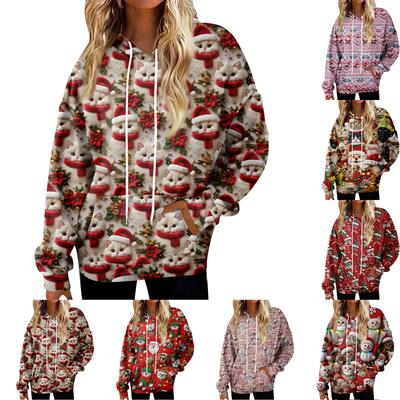 Huvtröjor för kvinnor Oversize Vinter Plysch Söta Sweatshirts Pullover Trendiga Höst Vinter Kläder