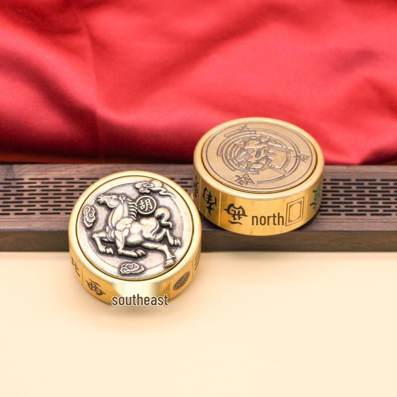 Brass Six-Sided Rotating Fortune Spinner Decompression Ornament