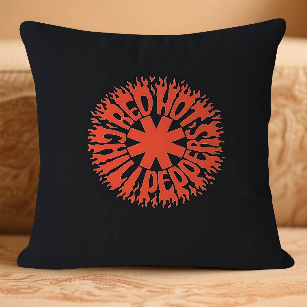 Band Red Hot Chili P-Peppers Pillow Covers Cartoon Sofa Decorative Home Double-sided Printing Short Plush Cute Cushion Cover