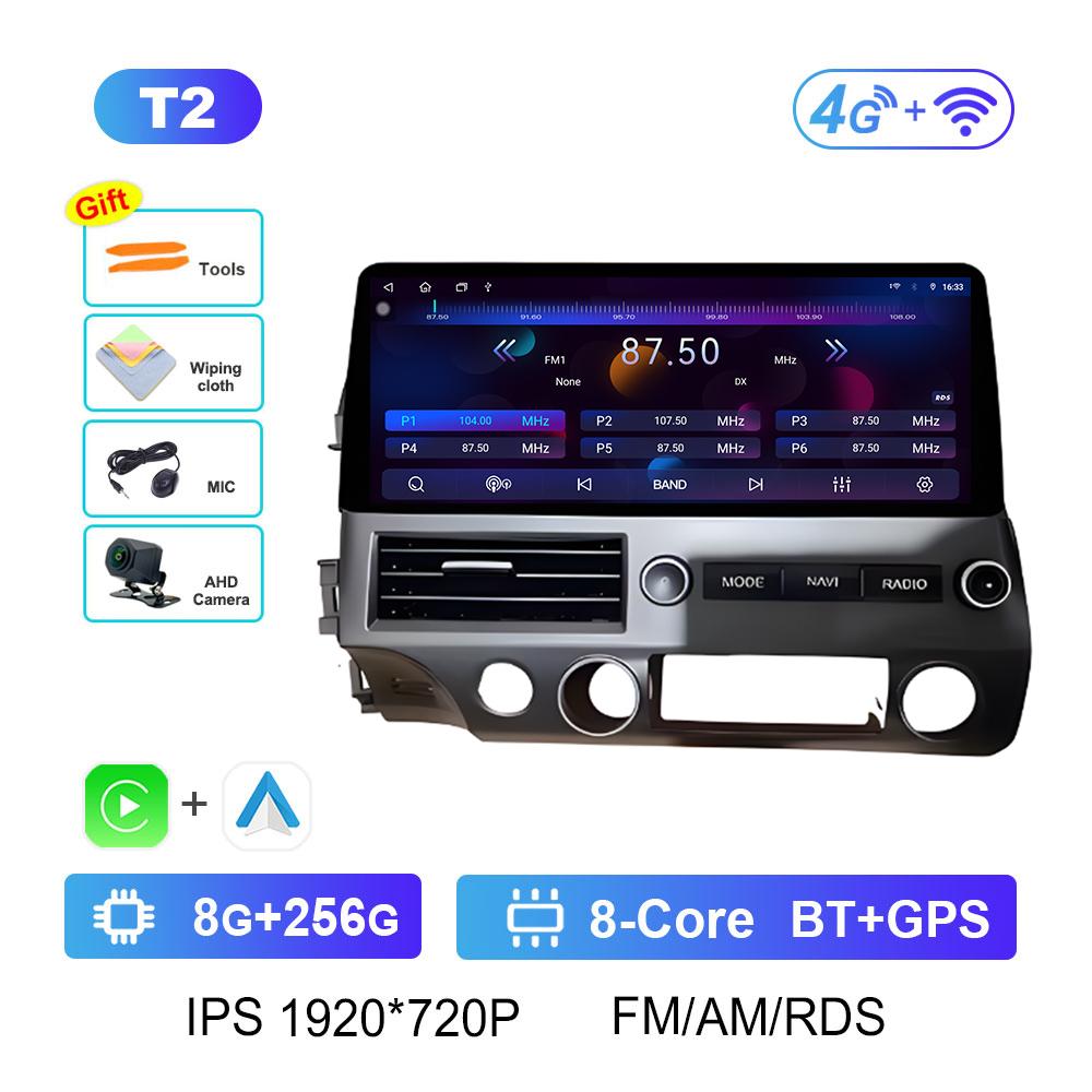 Android Intelligent System Bluetooth for Honda Civic 2008 2009 2010 - 2011 Wireless Carplay GPS Navigation Accessories Head Unit