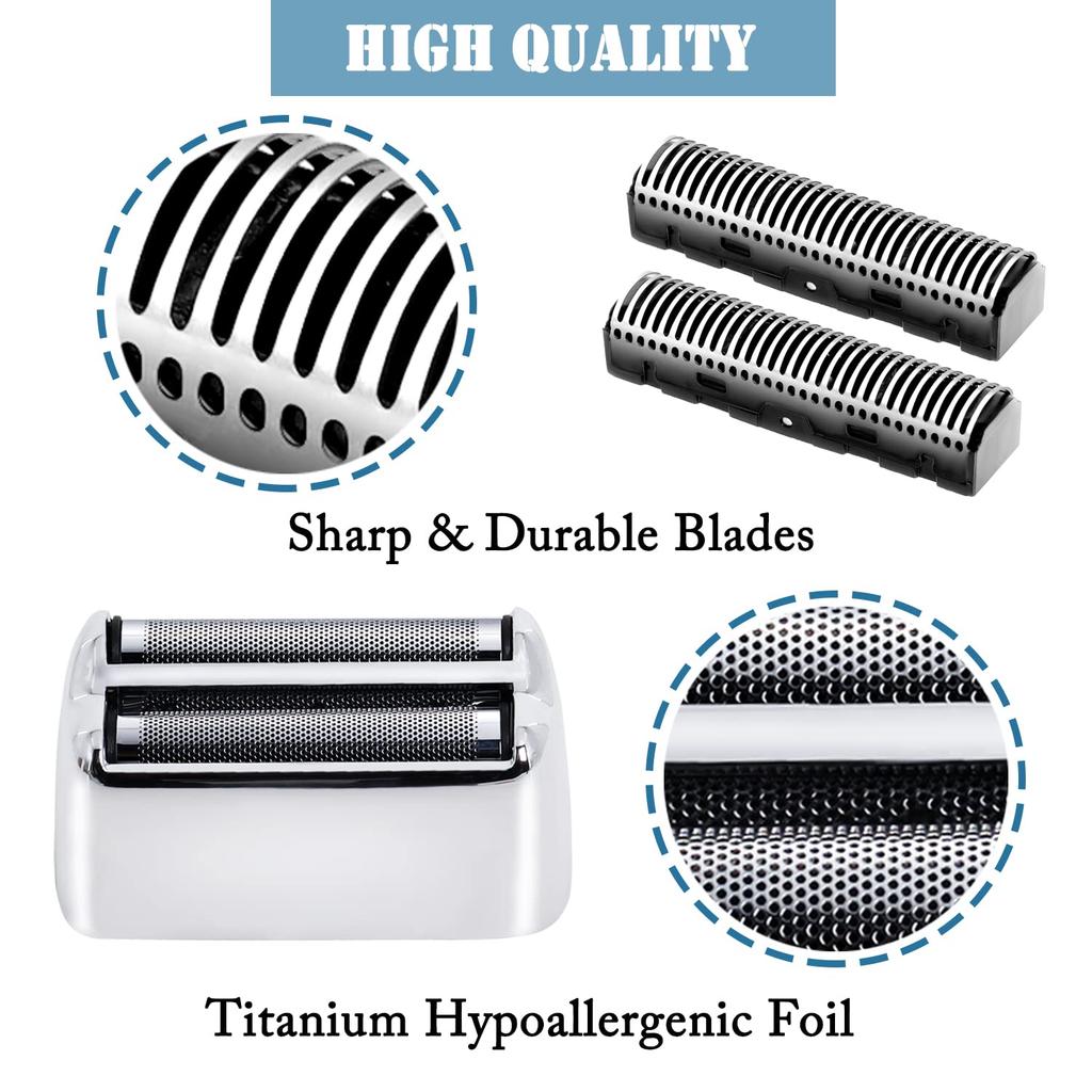 FXFS2 Replacemnet Foil and Cutter Compatible with Bab-yli-ss PRO Barbe-rology Double Foil Shaver, Shaver Head for Bab-yli-sspro Replacement Blade