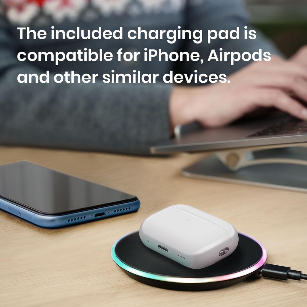 Perixx Wireless Rechargeable Ergonomic Mouse with Dual Wired and Wireless Charging Charging Pad Black PERIMICE-713RX - Included,