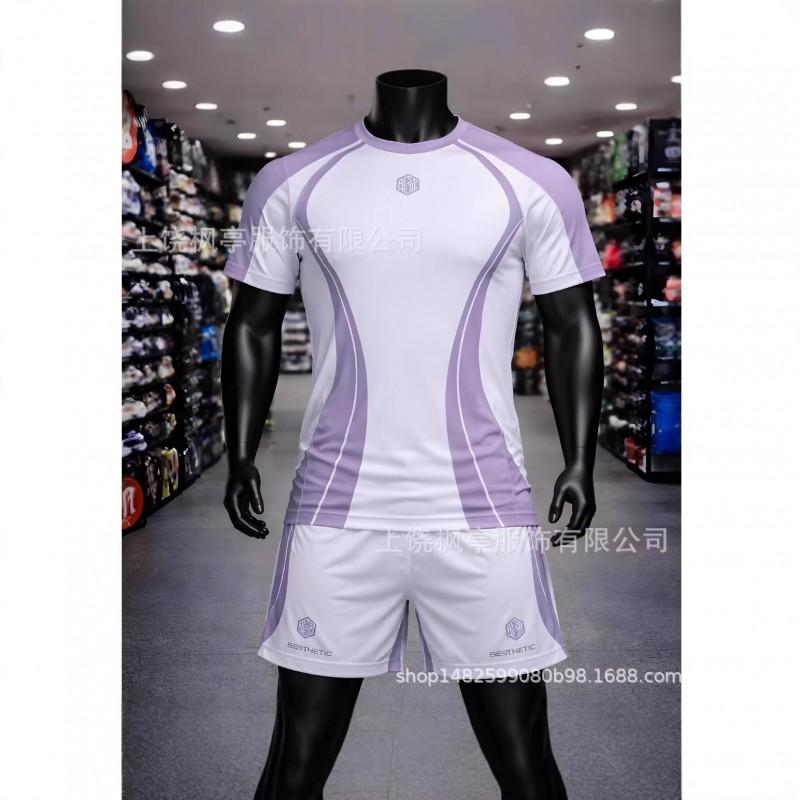 Mens Athletic Wrestling Short Sleeve T-Shirt Shorts Set Sportswear Lightweight Casual Training Outfit