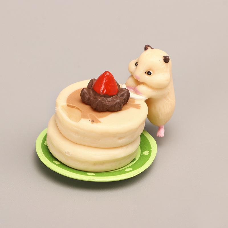 Doll House Hamster Eatting Desserts Hamburger Food Mini Decoration Toys