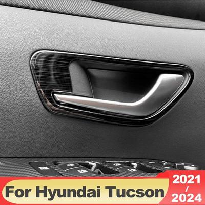 For Hyundai Tucson NX4 2023 2024 Hybrid N Line Car Inner Door Handle Bowl Cover Trim Stainless Steel Interior Accessories