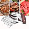 Stainless Steel Meat Shredder Claws with Ergonomic Wood Handle for Fast Pulled Pork Shredding BBQ Tools