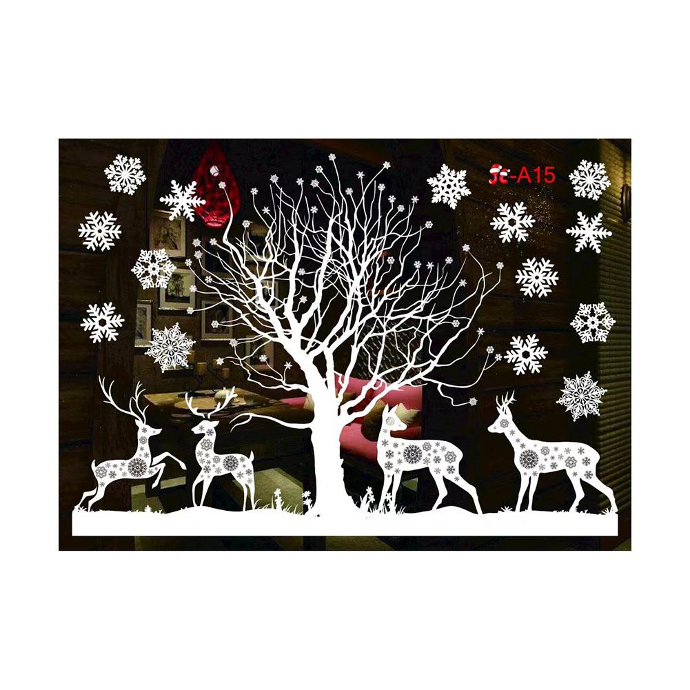 Christmas Window Stickers Christmas Snowflake Casement Clings Stickers Xmas Reindeer Decals Home Decoration