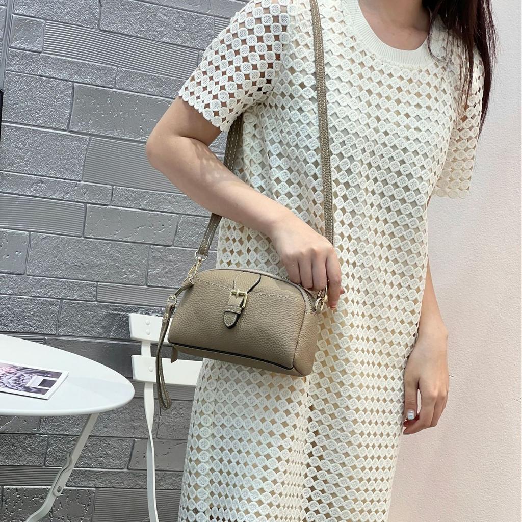 Cowhide Women's Bag Shoulder Crossbody Women's Bag Cute Fashion Shell Bag Mobile Phone Bag