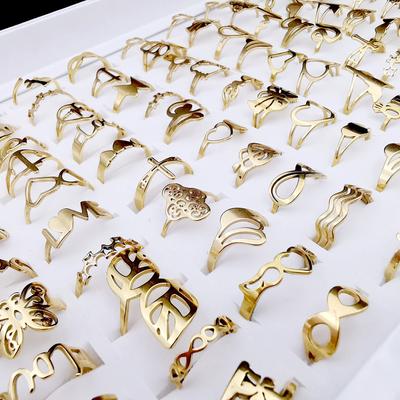 20Pcs Stainless Steel  Jewelry Alloy Rings Hollow Ring