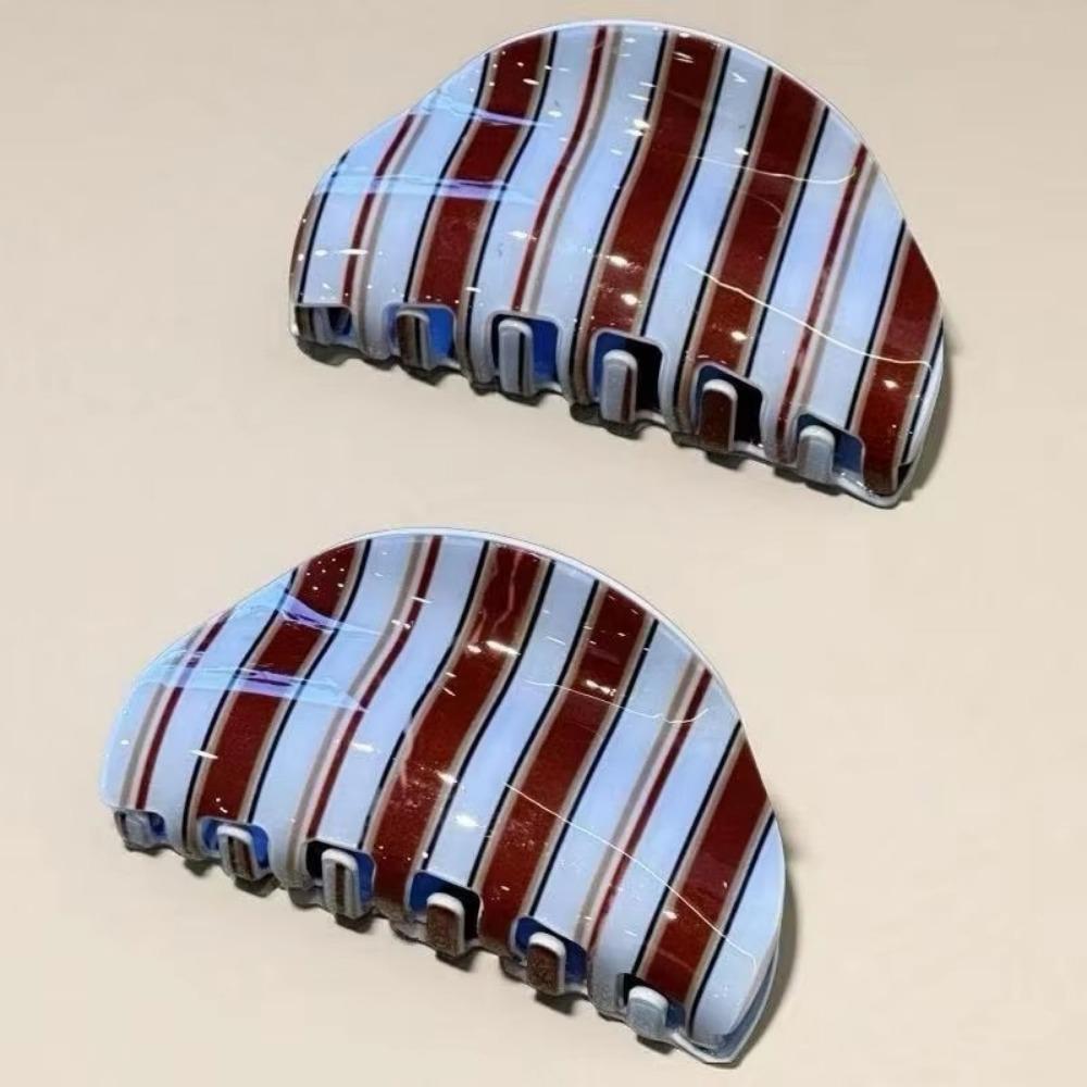 Akrylowe Klipsy do Włosów Niebieski Kawa Pasek Kolor Rekin Klamra Casual Pazur do Włosów Akcesoria do Włosów