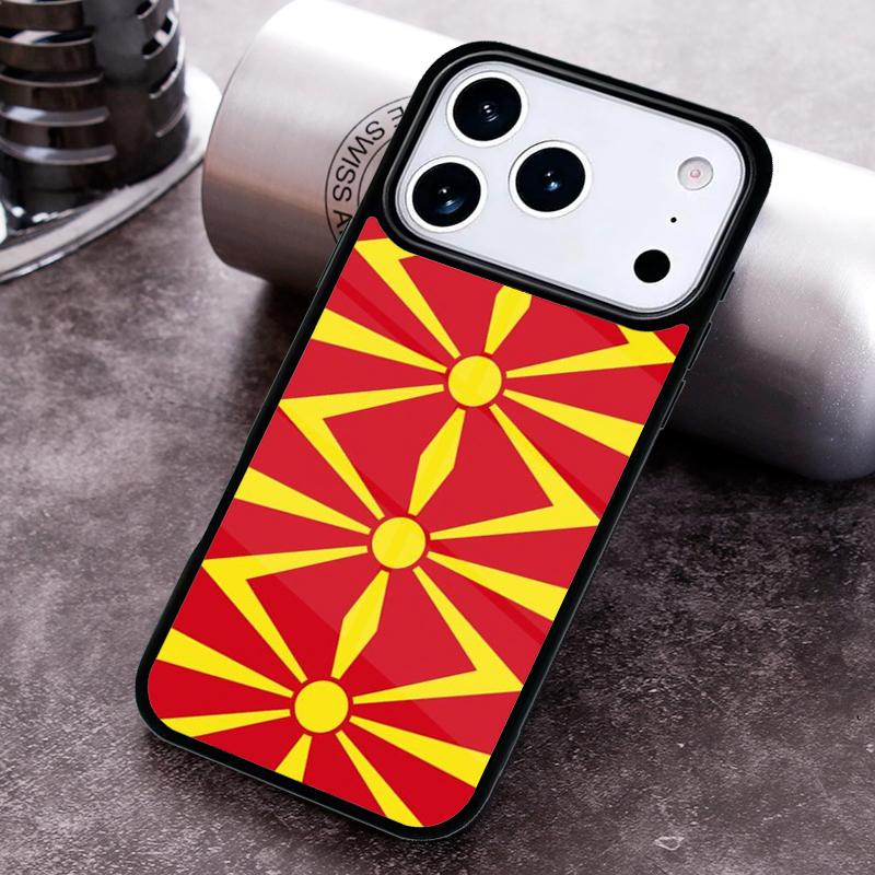 Macedonia Flag Phone Case for iPhone 17 16 15 Pro Max Air 14 13 12 11 Plus Shockproof Capa Cover