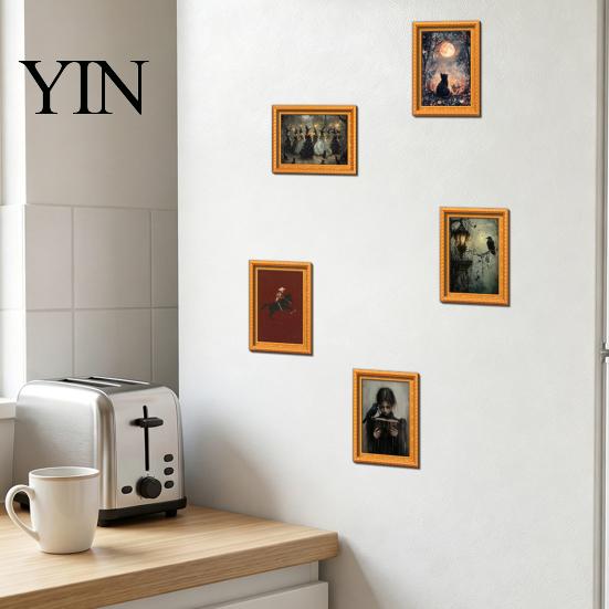 Kitchen Appliance Magnets Wooden Retro Frame Fridge Magnet, Strong Magnetic Decor for Refrigerator, Office Whiteboard Decoration Accessories