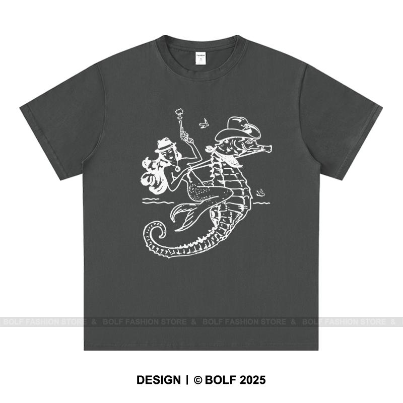 Printed 100% Cotton Women's Oversized T-Shirt Loose Fit Graphic Tees Tops for Daily Wear