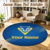 Round Rug Custom NameWarrington Wolves Pattern Non Slip Carpet Home Floor Decor