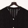 Women's Vintage Knitted Sweater Hollow Out Breathable Button Cardigan V-Neck Outer Solid Colour Top