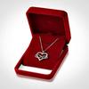 Ladies' Infinite Symbol Heart-shaped Pendant Necklace, Round Synthetic Zircon Inlay, Daily Wearing Collarbone Chain Jewelry, Gift Giving