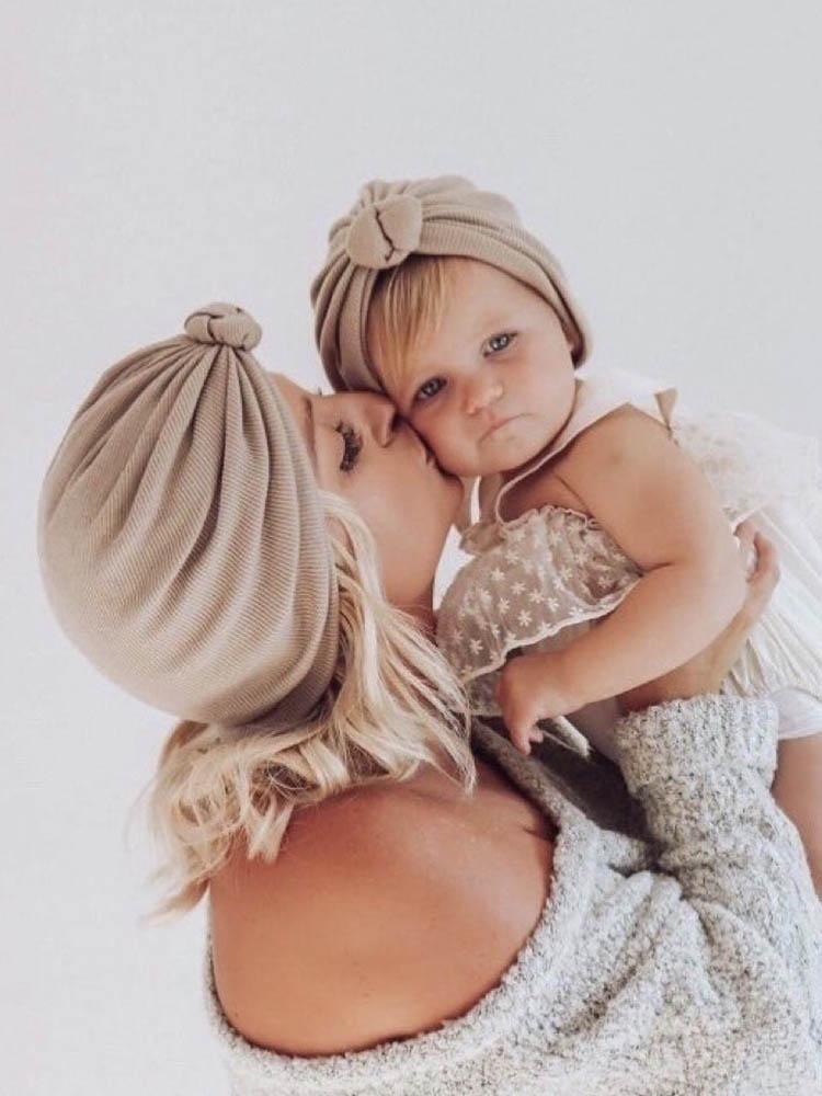 Cute Knot Baby Hat Soft Spring Autumn Kids Girl Boy Bonnet Hat Turban Solid Color Infant Head Wraps Beanie Cap Baby Accessories