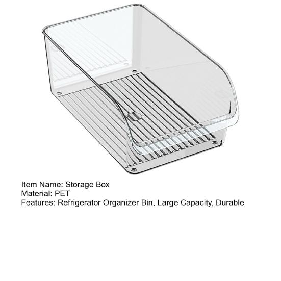 Refrigerator Storage Box, Large Opening Design Transparent Storage Bin, Food-Grade Crisper Box for Kitchen Cabinet Pantry Organization