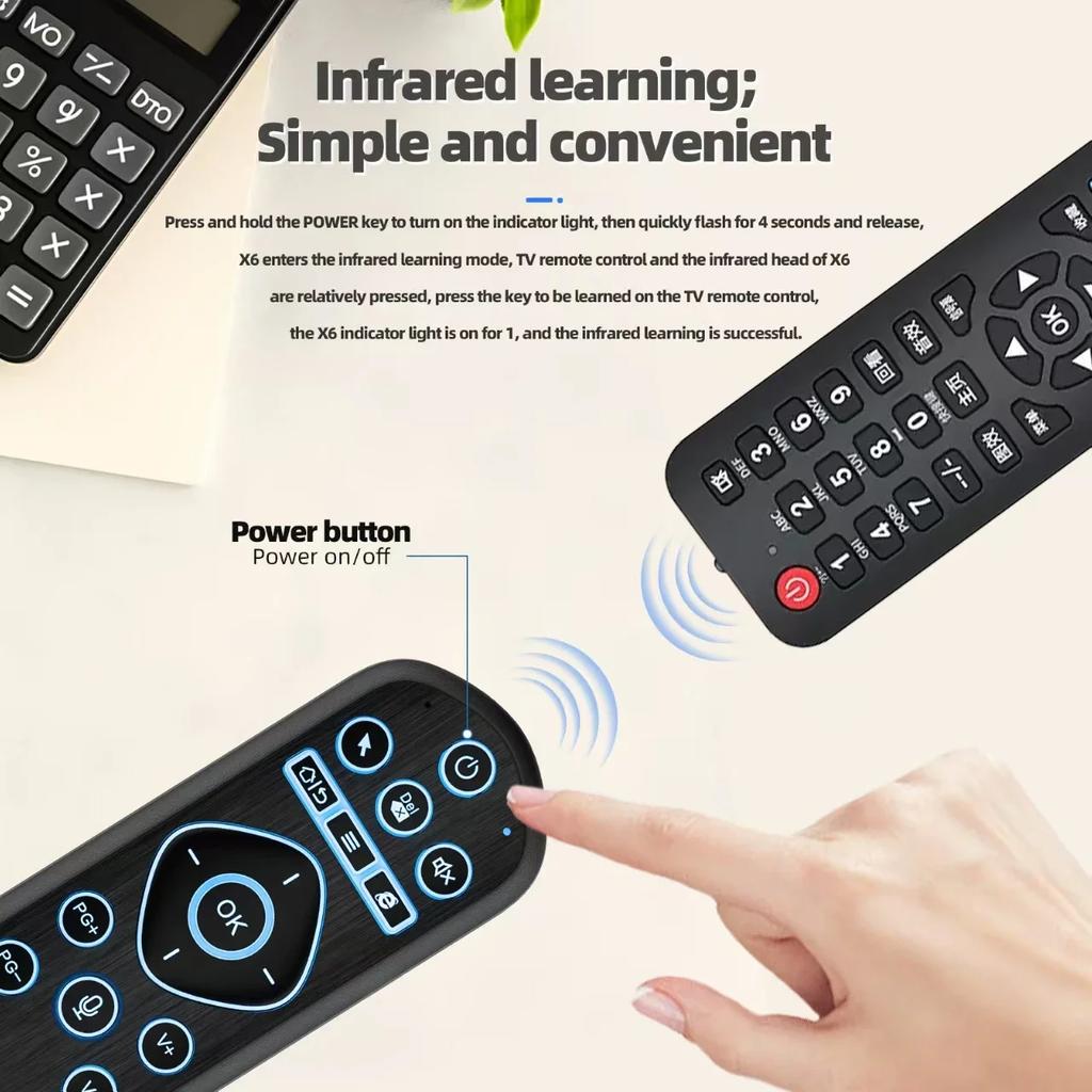 2.4G Bluetooth Dual Mode Keyboard Mose Mini Wireless Air Mouse Keyboard 7 Colour Backlit IR Learning Remote Control For Laptop