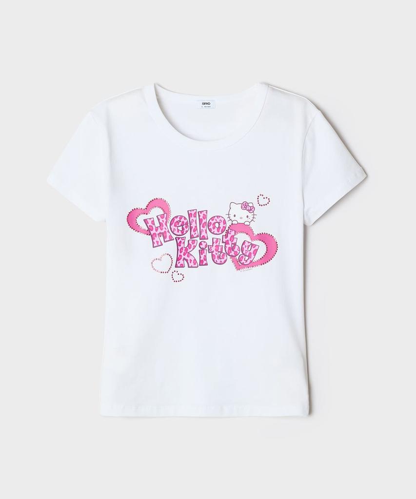 Seupao [Hello Kitty] Slim Fit Short Sleeve T-Shirt (Pink)_Sprlg37U43