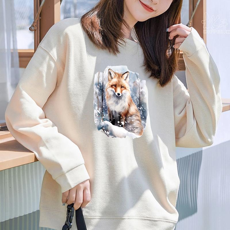 Hitzetransferfolie Winterwolf Für T-Shirt Heißpresse Applikation Hoodies Kleidung Aufkleber DIY Aufnäher Kleidung Aufbügler