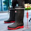 High-end Rain Shoes Men's Closed Rainproof Waterproof Shoes High Rain Boots Takeaway Rider Special Rubber Shoes Fishing Shoes
