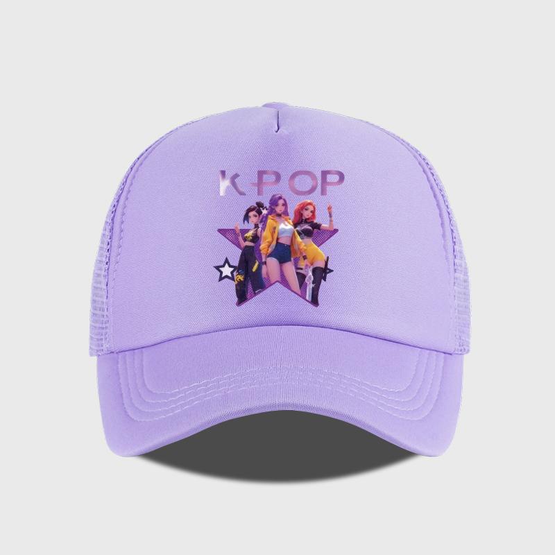 K-POP Girl Group Printed Mesh Cap, Breathable Summer Baseball Cap, Adjustable Unisex Sun Hat, Perfect for K-Pop Fans