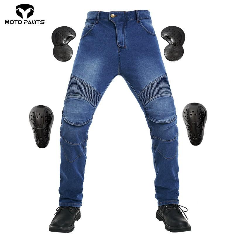 Motorcycle Protective Pants Off-Road Racing Street Riding Reinforced Knee Hip Padding Abrasion-Resistant Cotton Blend Small