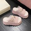2025 new pearl fairy thick-soled cool slippers women wear small cross-heeled soft-soled slippers in summer