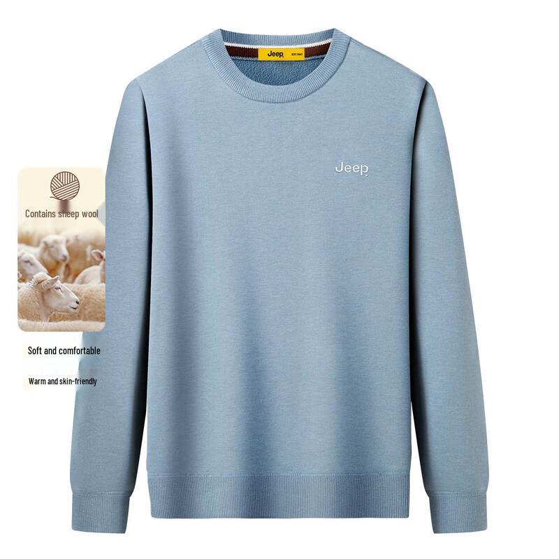 JEEP Men s Thickened Wool Blend Round Neck Sweater M