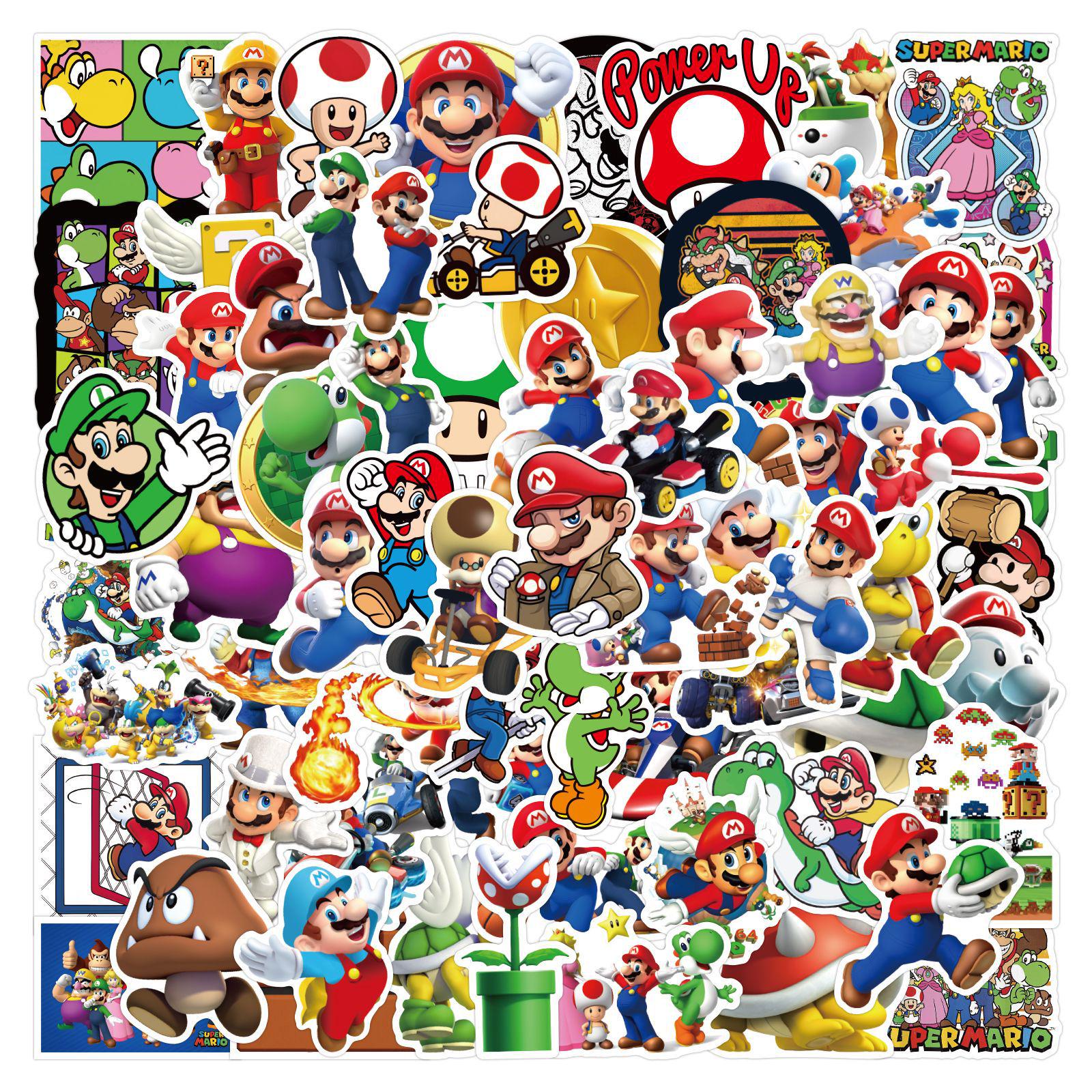 100 Классических Мультяшных Граффити Стикеры Super Mario для Автомобиля, Багажа и Кружки