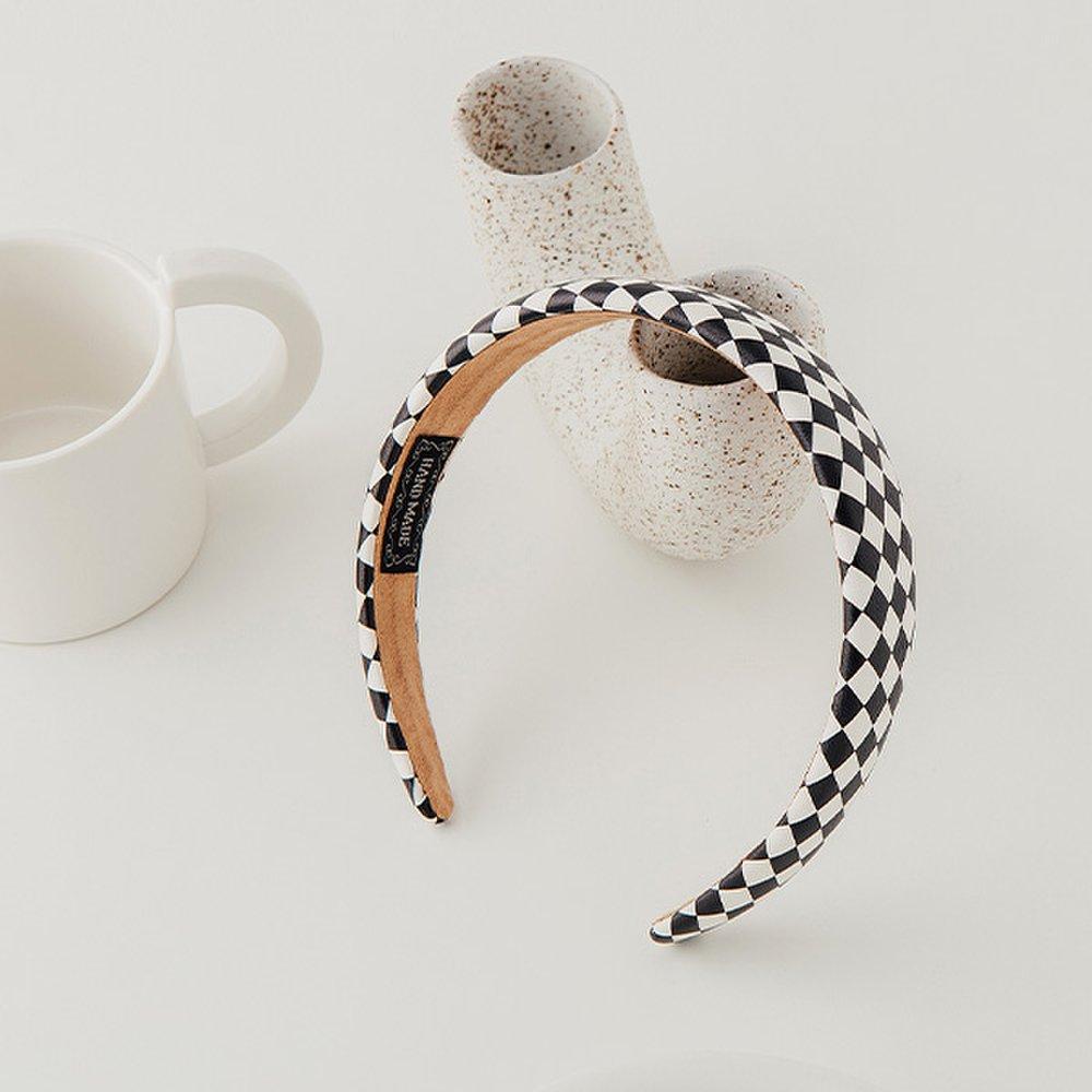 Handmade Chess Volume Hairband (21Hb020) Black and White