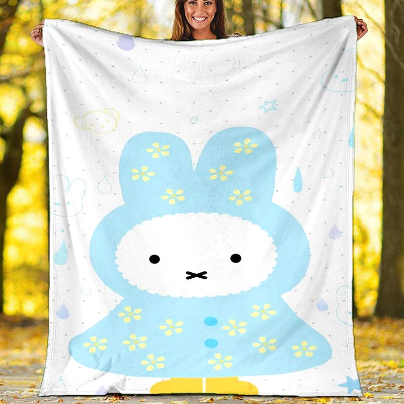 Miffy printed blanket—lightweight,soft,warm;versatile blanket all seasons—perfect as &air-conditioning throw,nap blanket