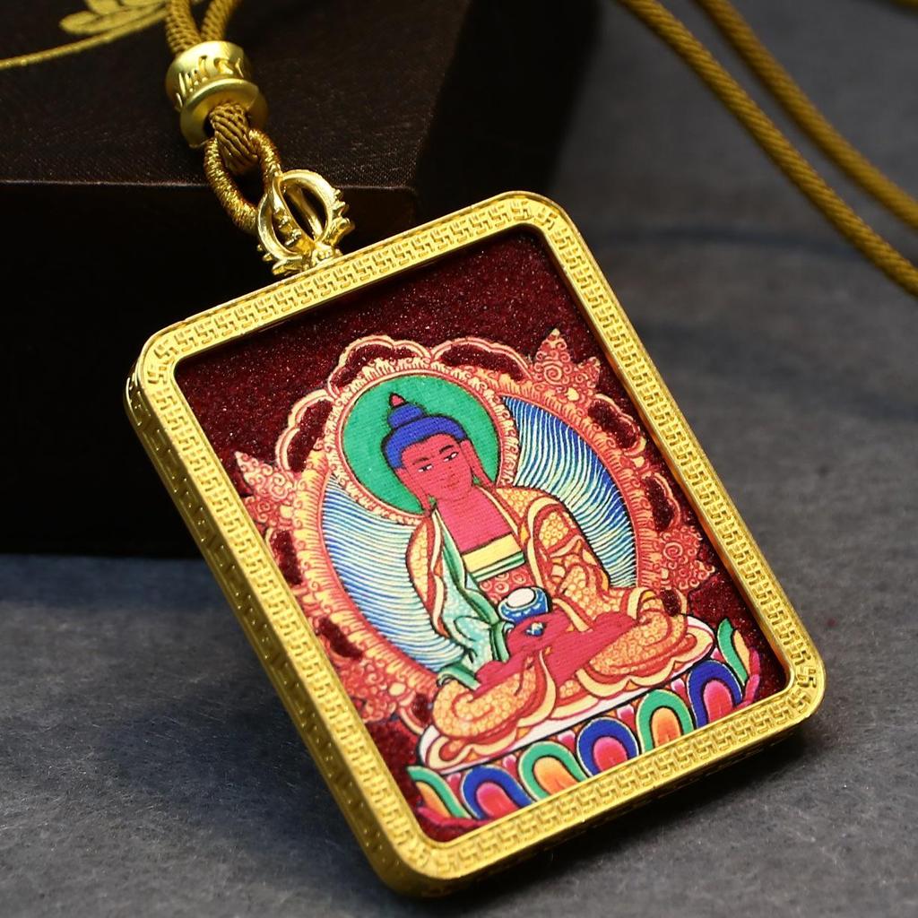 Tibetan Hand-painted Thangka: Mineral Pigment Zodiac & Eight Guardian Deities