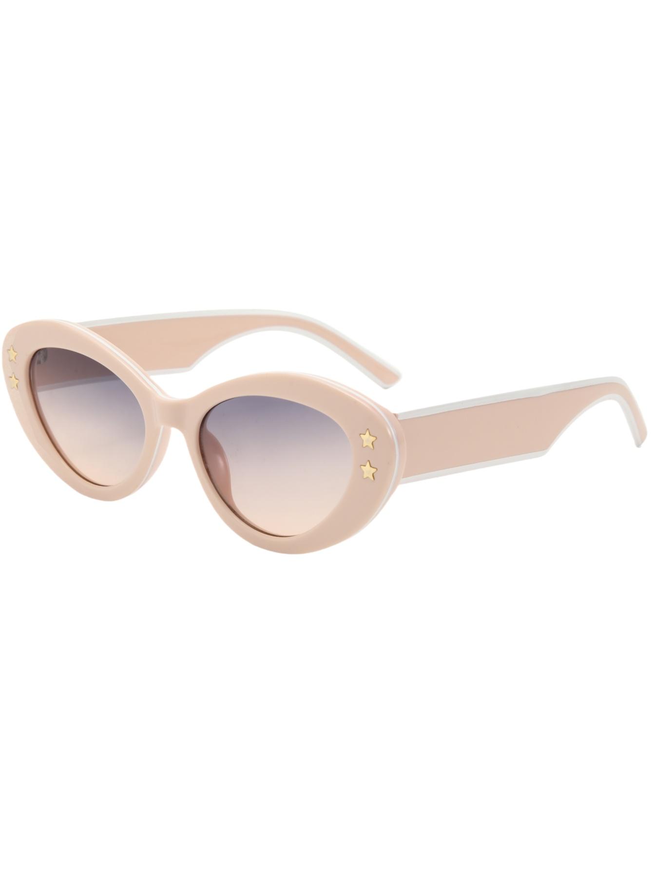 

New cat s eye trend personality fashion five-pointed star accessories contrast Joker sunglasses кавовий